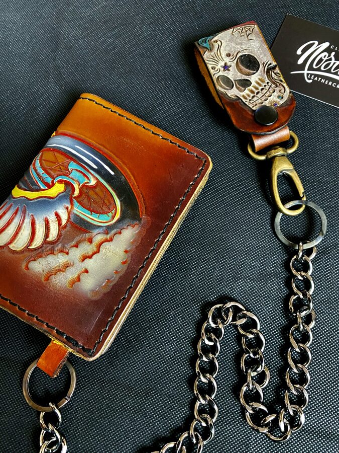 Minimalistic biker wallet with chain - Wallets - motorcycle seat